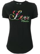 Love Moschino Logo Embroidered T-shirt - Black
