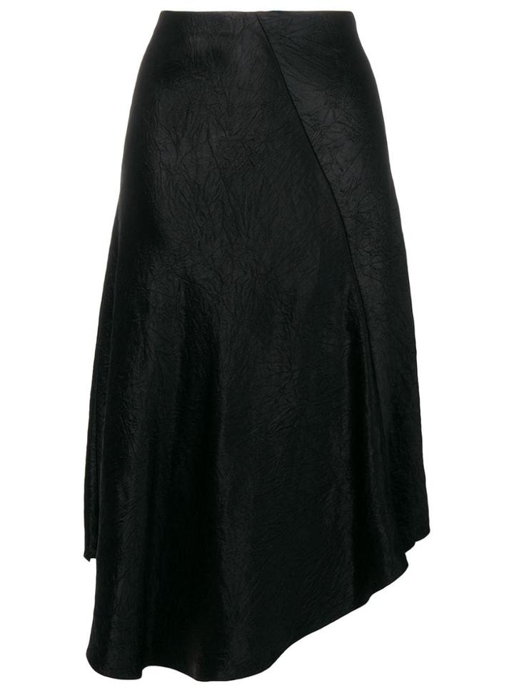 Vince Creased Asymmetric Skirt - Black