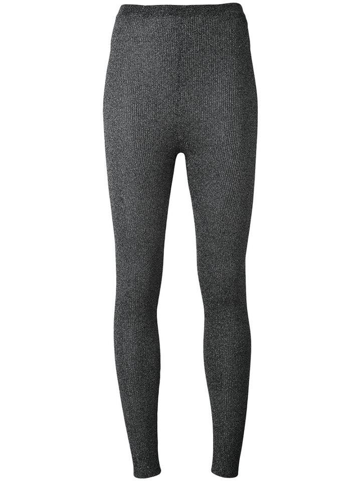 Melampo - Lurex Leggings - Women - Nylon/polyester - 40, Black, Nylon/polyester
