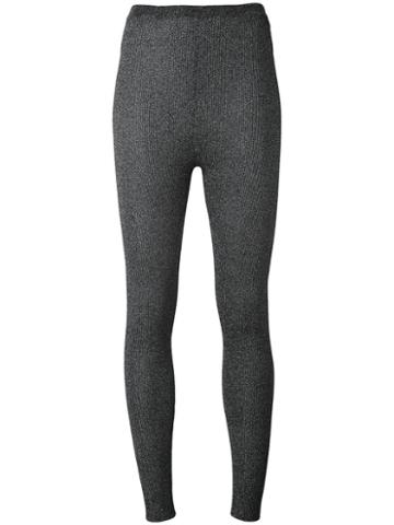 Melampo - Lurex Leggings - Women - Nylon/polyester - 40, Black, Nylon/polyester