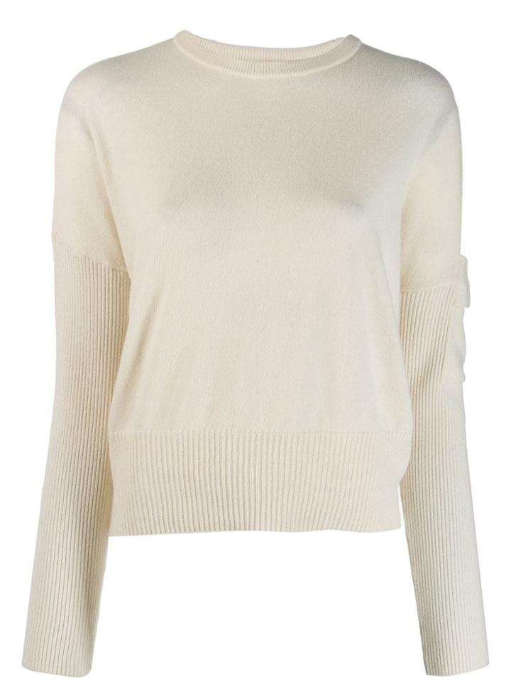 Cédric Charlier Rib Detail Jumper - White