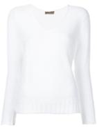 Cruciani - Ribbed Detail Jumper - Women - Cotton - 40, White, Cotton