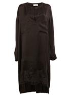 Faith Connexion Lace Hem Long Fit Blouse - Black