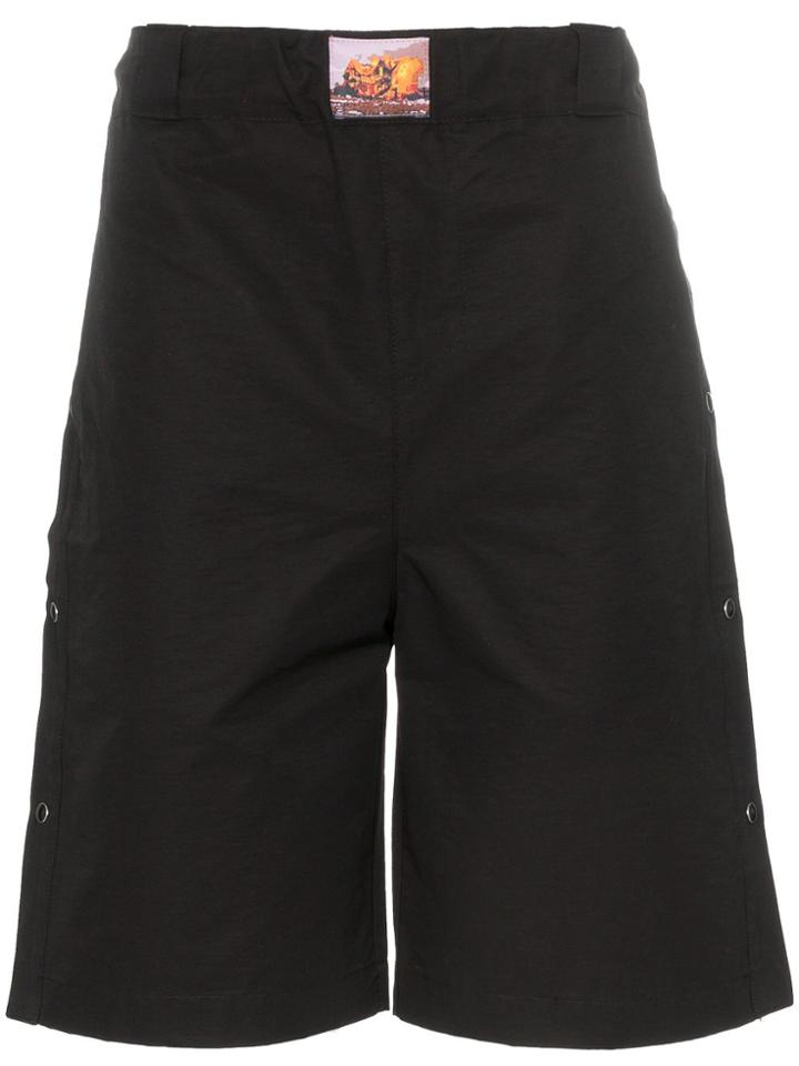 Boramy Viguier Popper Detail Regular Cut Shorts - Black