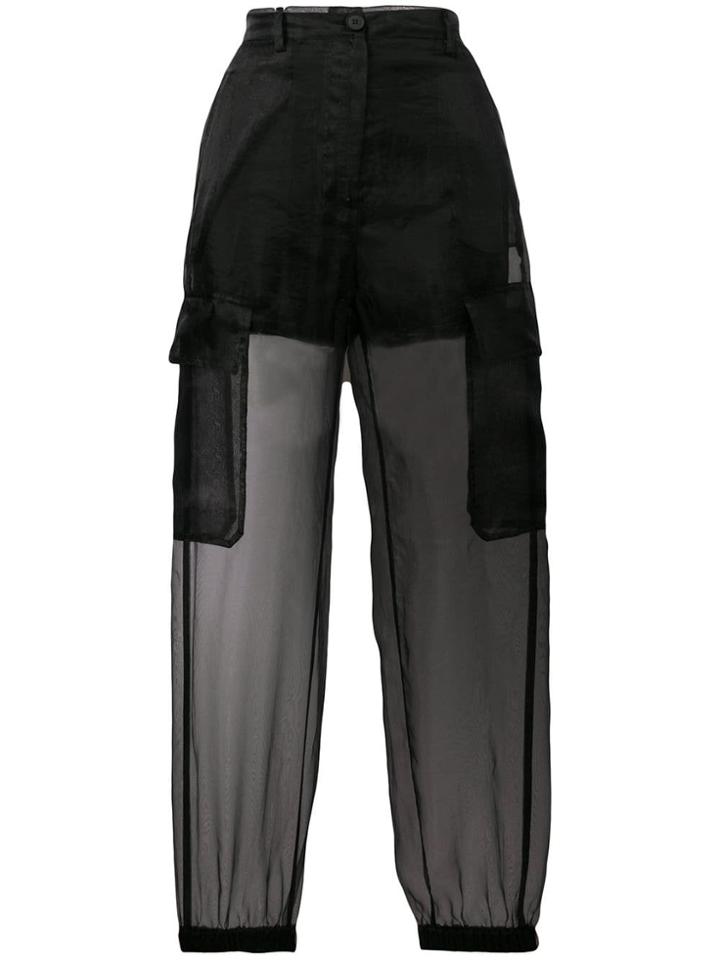 Maison Margiela Organza Cargo Trousers - Black