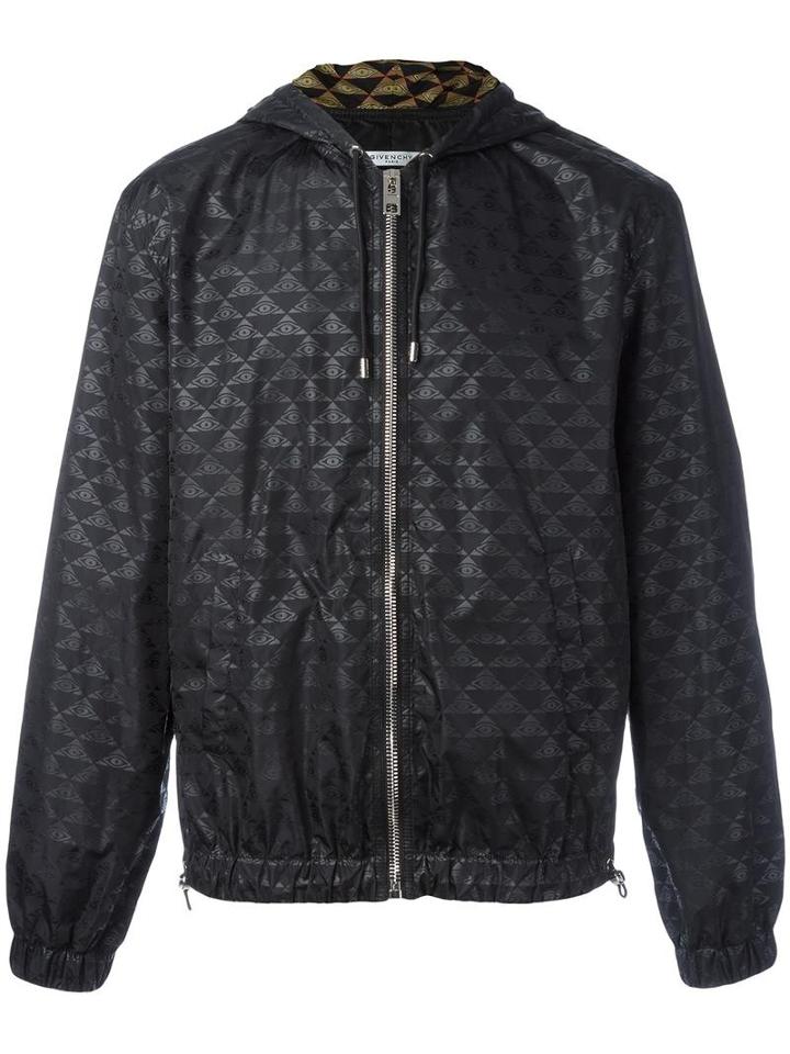 Givenchy Egyptian Eye Pattern Jacket, Men's, Size: Small, Black, Polyamide