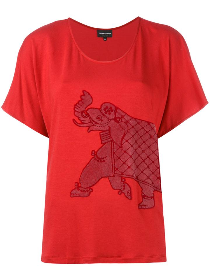 Emporio Armani Elephant Embroidered Top