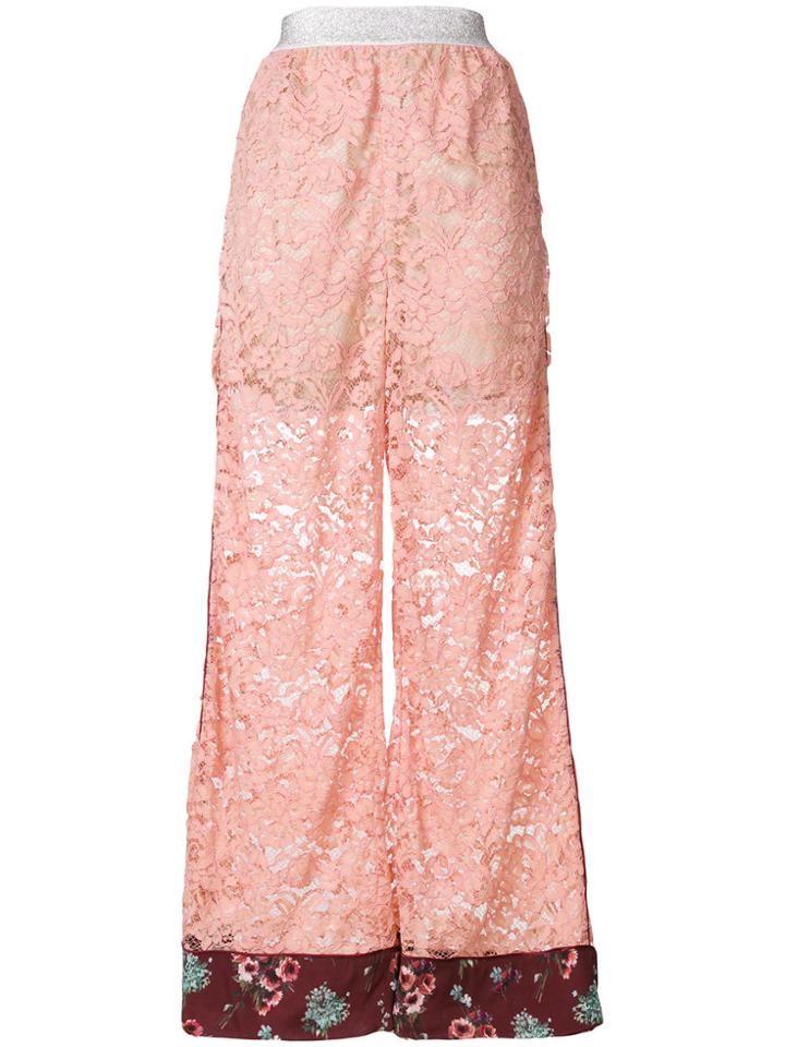 I'm Isola Marras Lace Palazzo Pants - Pink & Purple