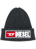 Diesel Ribbed Knit Beanie - Grey