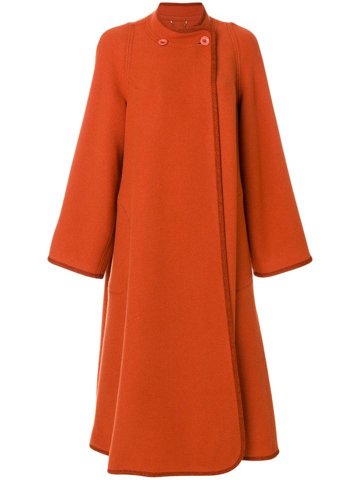 Chloé - Oversized Trapeze Coat - Women - Polyamide/virgin Wool - 38, Yellow/orange, Polyamide/virgin Wool
