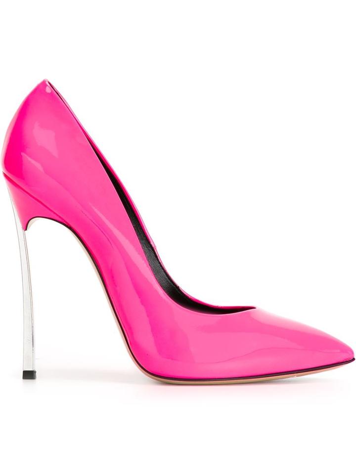 Casadei Blade Pumps, Women's, Size: 37, Pink/purple, Patent Leather/leather