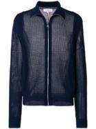 Salvatore Ferragamo Mesh Bomber Jacket - Blue