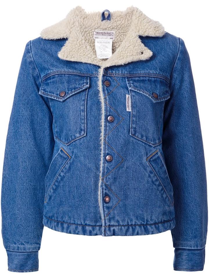 Theatre Products Peaked Lapel Denim Jacket, Women's, Blue, Cotton