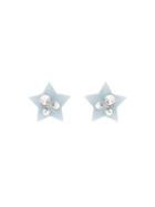 Miu Miu Metallic Crystal Star Clip-on Earrings - Blue