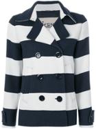 Herno Striped Double Breasted Jacket - Blue