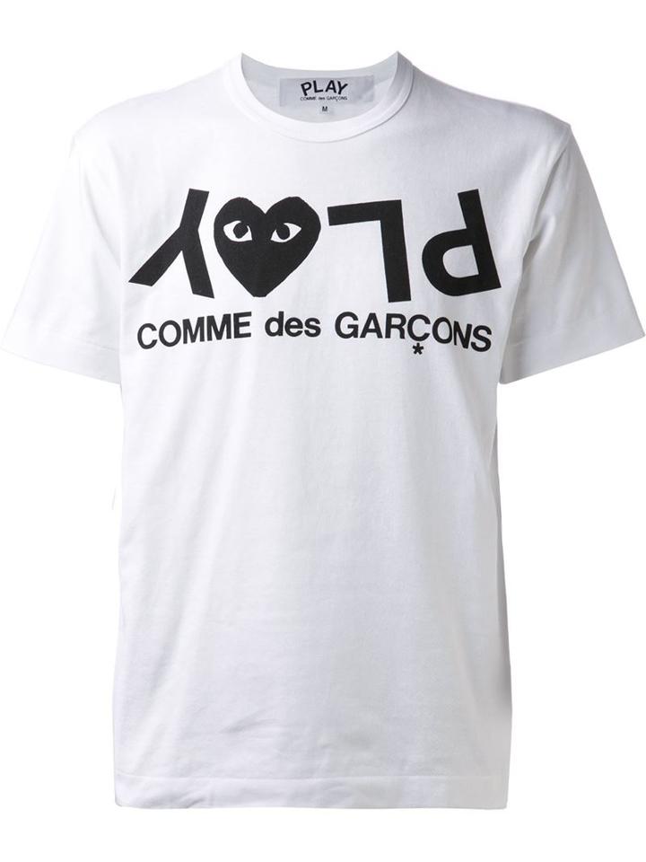 Printed Heart T-shirt, Men's, Size: Small, White, Cotton, Comme Des Garçons Play