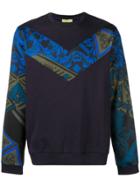 Versace Jeans Printed Insert Jumper - Blue