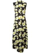 Marni Floral Print Sun Dress, Women's, Size: 42, Black, Viscose