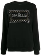 Gaelle Bonheur Embellished Logo Jumper - Black
