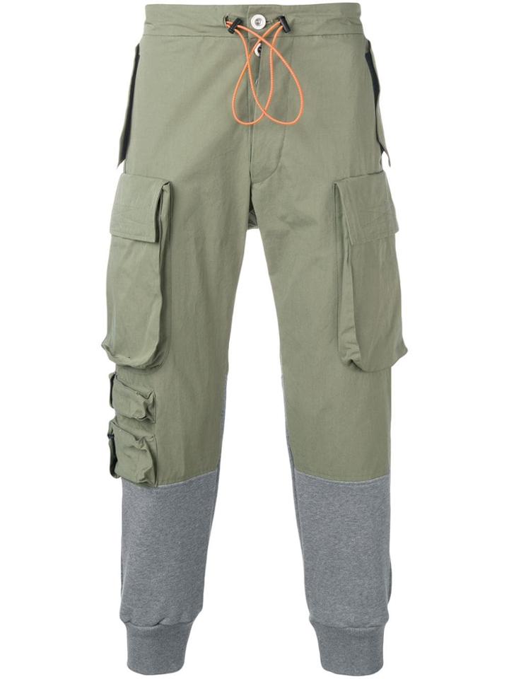 Unravel Project Slim Cargo Trousers - Green