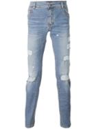 Ermanno Scervino Distressed Jeans, Men's, Size: 46, Blue, Cotton/spandex/elastane