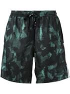 The Upside Camouflage Print Shorts - Black