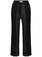 Beau Souci Sheer Virgin Wool Blend Cropped Trousers - Black