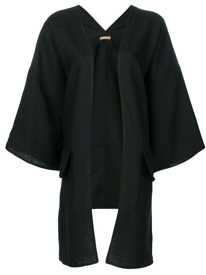 Nehera Linen Kimono Jacket - Black