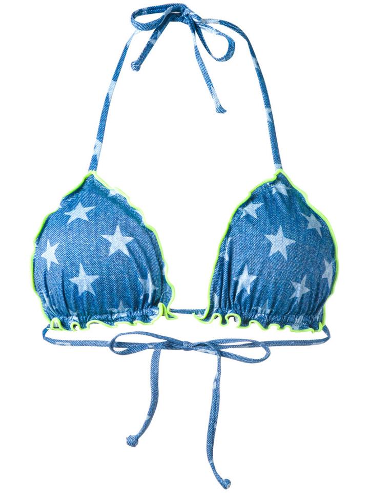 Mc2 Saint Barth - Sagittarius Bikini Top - Women - Polyimide - L, Blue, Polyimide