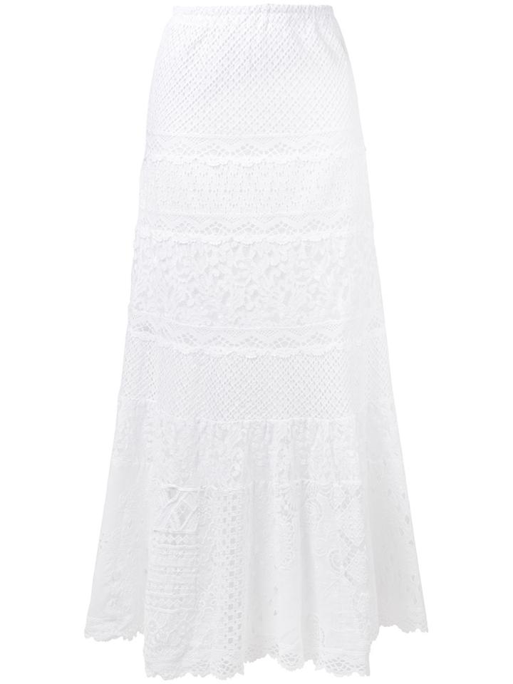 Temptation Positano Crochet Lace Maxi Skirt - White