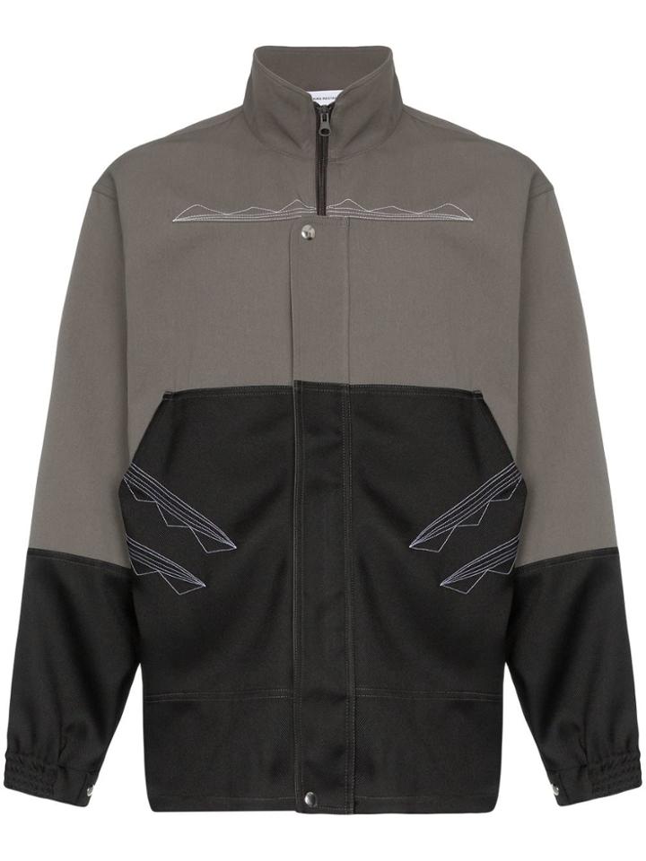 Kiko Kostadinov Two-tone Stand Collar Shirt Jacket - Grey