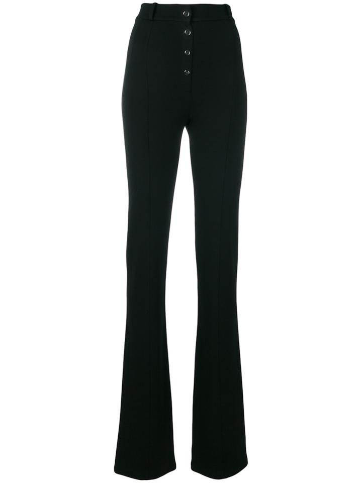 Paco Rabanne High Waisted Boot Cut Trousers - Black