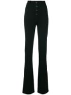 Paco Rabanne High Waisted Boot Cut Trousers - Black