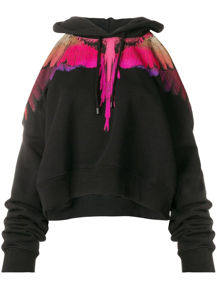 Marcelo Burlon County Of Milan Wings Cropped Hoodie - Black