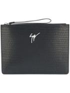 Giuseppe Zanotti Design - Croc-embossed Clutch - Men - Calf Leather - One Size, Black, Calf Leather
