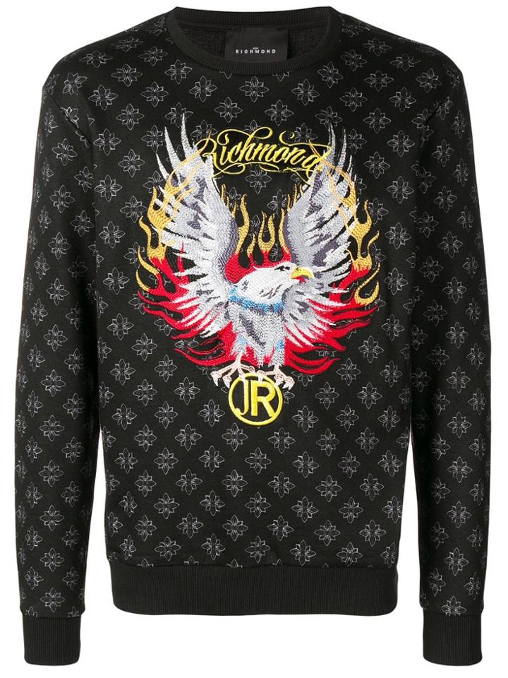 John Richmond Embroidered Eagle Sweatshirt - Black
