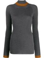 Brag-wette Ribbed Roll-neck Jumper - Grey