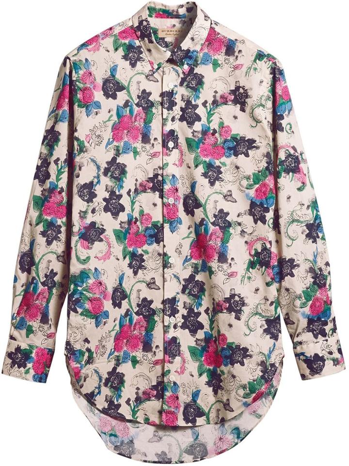 Burberry Watercolour Floral Print Shirt - Nude & Neutrals