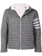 Thom Browne 4-bar Quilted Down Donegal Jacket - Grey