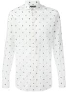 Dolce & Gabbana Bee Print Shirt, Men's, Size: 40, White, Cotton