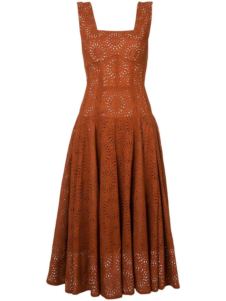 Derek Lam - Broderie Anglaise Dress - Women - Silk/cotton - 36, Red, Silk/cotton