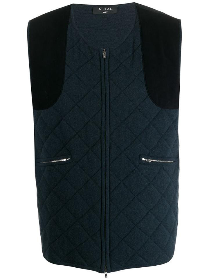 N.peal 007 Diamond Padded Waistcoat - Blue