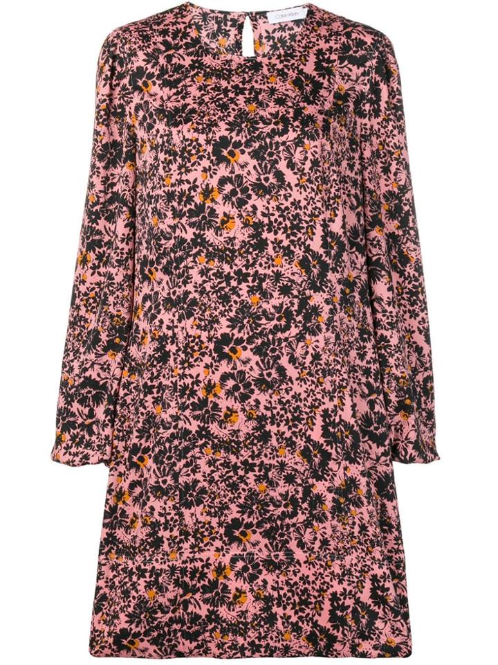 Calvin Klein Floral Print Shift Dress - Pink