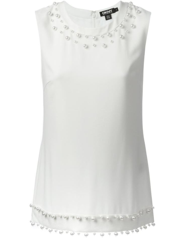 Dkny Pearl Embellished Tank