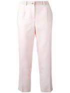Salvatore Ferragamo Cropped Trousers, Women's, Size: 40, Pink/purple, Virgin Wool/silk