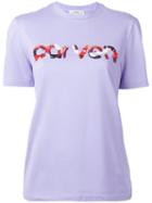 Carven Sequins Logo T-shirt, Women's, Size: Xs, Pink/purple, Cotton