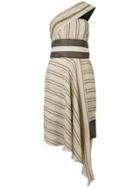 Sophie Theallet Striped Asymmetric Dress - Nude & Neutrals
