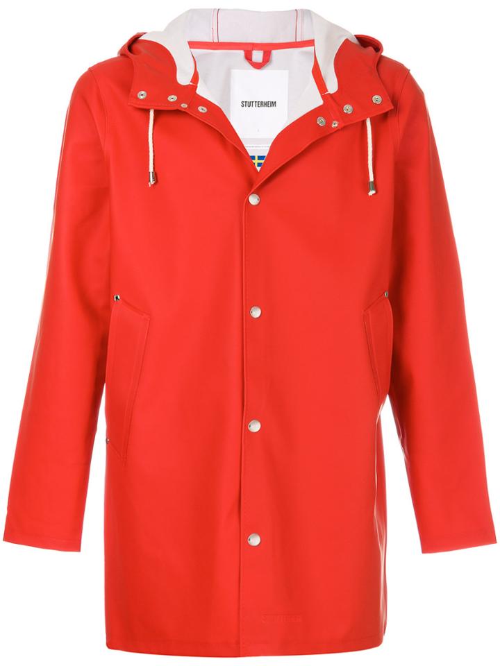 Stutterheim Stockholm Hooded Coat - Red