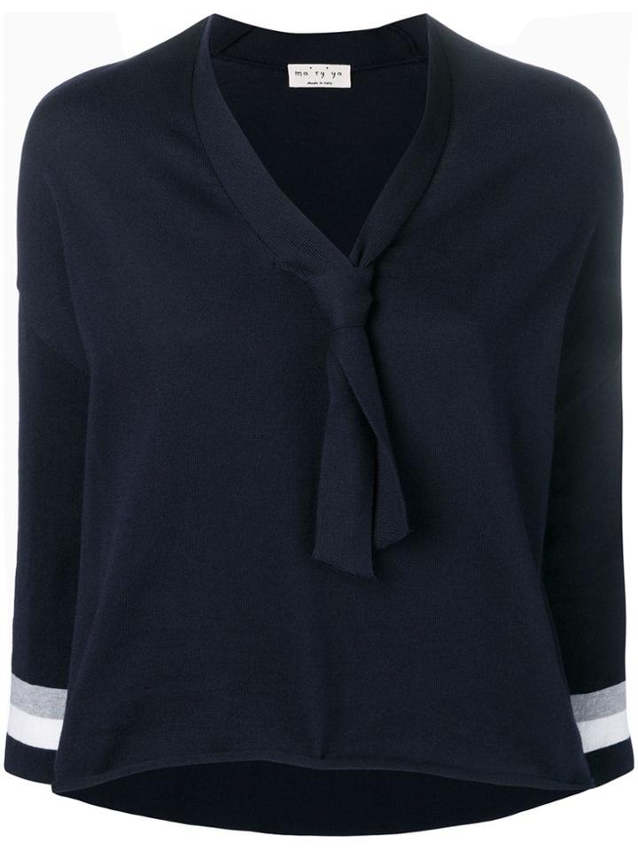 Ma'ry'ya V-neck Sweater - Blue