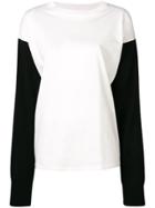 Mm6 Maison Margiela Contrasting Sleeves Sweater - White